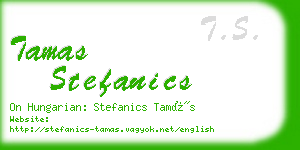 tamas stefanics business card